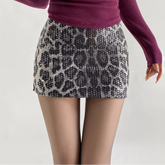 Animal Sequin Mini Skirt
